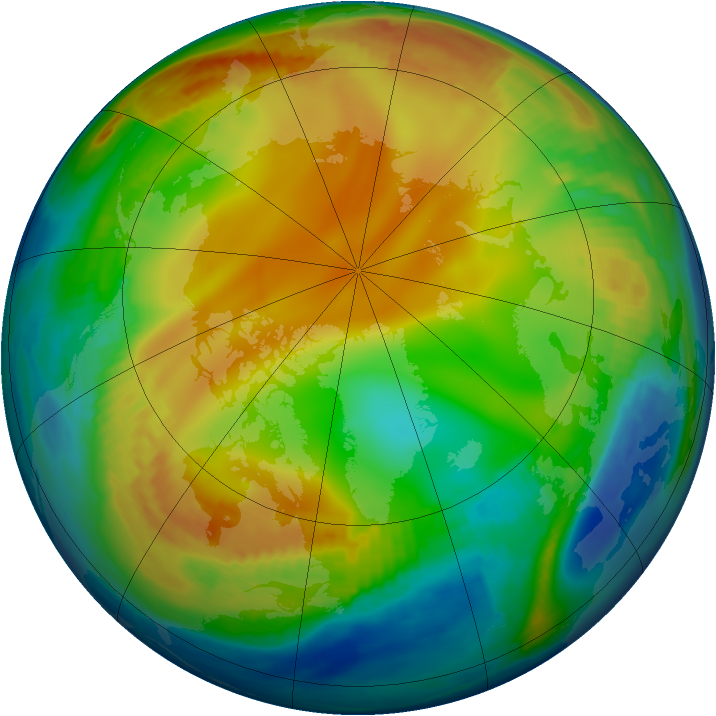 Arctic ozone map for 06 January 1999